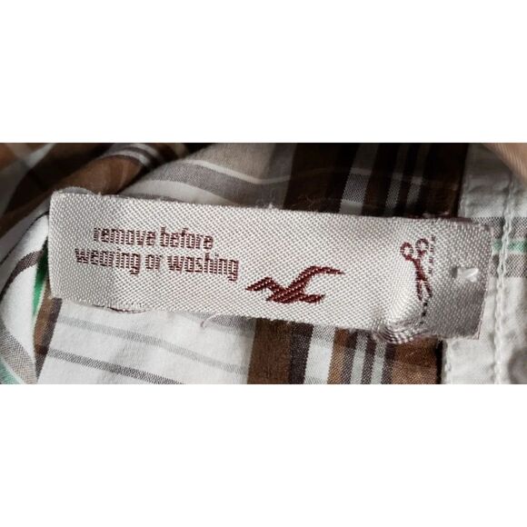 Hollister Western Shirt Men L Plaid Pearl Snap Cowboy Rancher Y2K Style - Picture 4 of 7